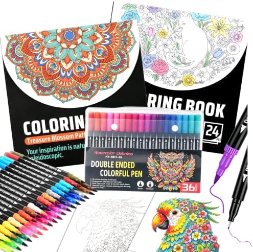 Swear Coloring Book for Adults with 36 Colors Watercolor & Drawing Pens