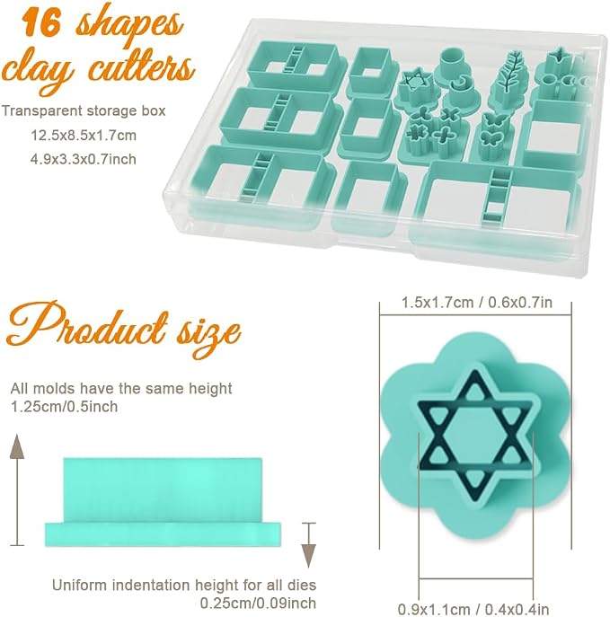 ORIGACH 16 Pcs Book Theme Polymer Clay Cutters Set