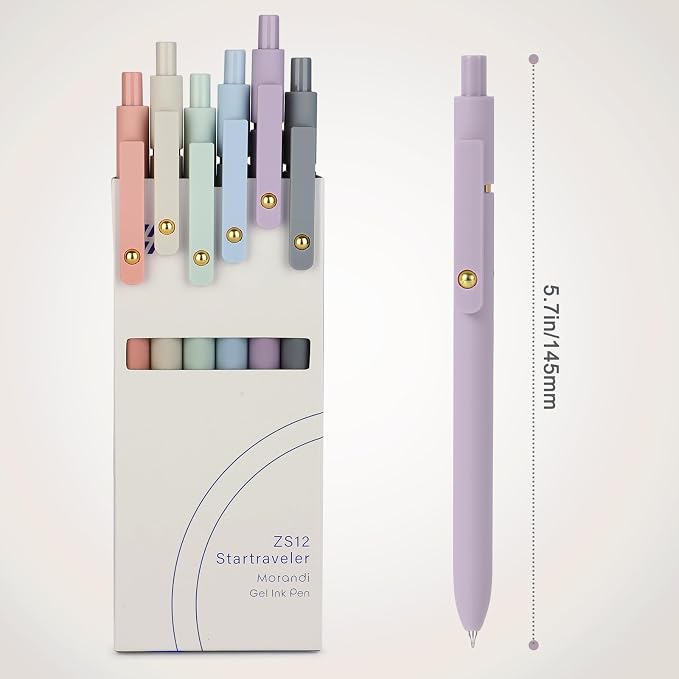 FIOVER Gel Pens, 6pcs Blue Ink Medium Point 0.7mm Smooth Writing Pens