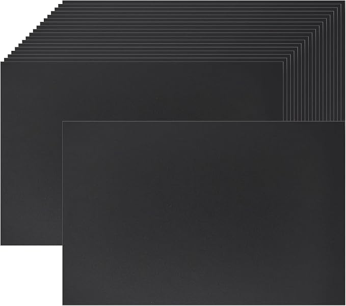 Black Cardstock Paper, 50 Pack 5x7 Inches, 92lb
