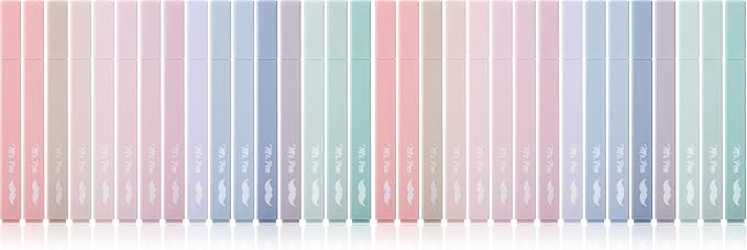 Mr. Pen- Aesthetic Highlighters, 16 pcs, Chisel Tip, Morandi Colors, No Bleed Bible Highlighter Pastel, Assorted Colors, Cute (Pack of 2)