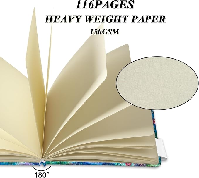 5" x 5" Hardcover Sketch Book,58 Sheets Small Mixed Media Pocket Sketch Pad