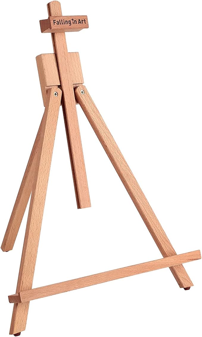 Beechwood 25" Tabletop Easel Display Stand for Painting | Holding Canvas Up to 22 1/2 Inches High, A-Frame Artist Tripod with Rubber Feet, Portable Photo and Sign Holder