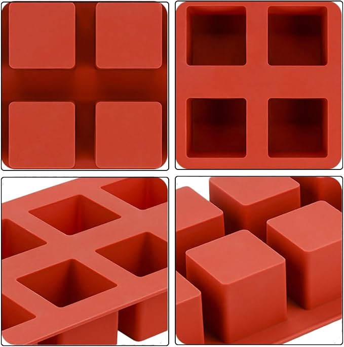 JOERSH Cube Cake Silicone Mold, 2" x 2" x 2", 8-Cavity