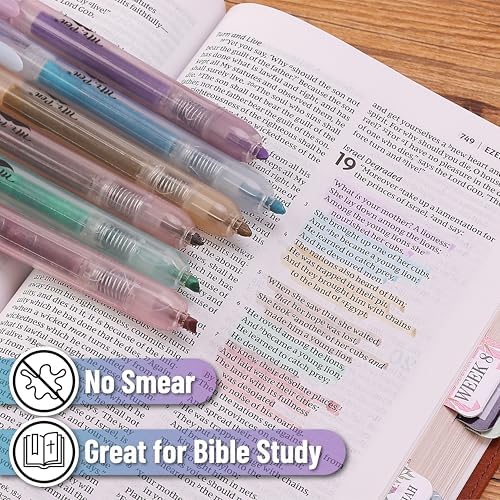 Mr. Pen- Retractable Highlighters, 6 Pack, Muted Pastel Colors