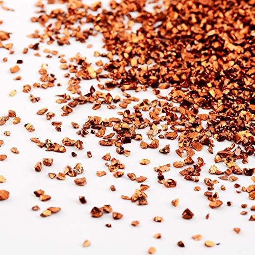 Crushed Glass Irregular Metallic Chips Sprinkles Chunky Glitter Brown 100g 2-4mm for Nail Arts Craft DIY Vase Filler Epoxy Resin Mold Scrapbooking Jewelry Making Decoration (Brown, 2-4mm)