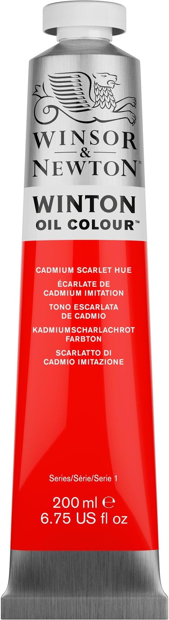 Winsor & Newton Winton Oil Color, 200ml Tube, Cadmium Scarlet Hue | Artist pigments, Durable, Lightfast, Permanent, Uniform Consistency, Great Pigment Load