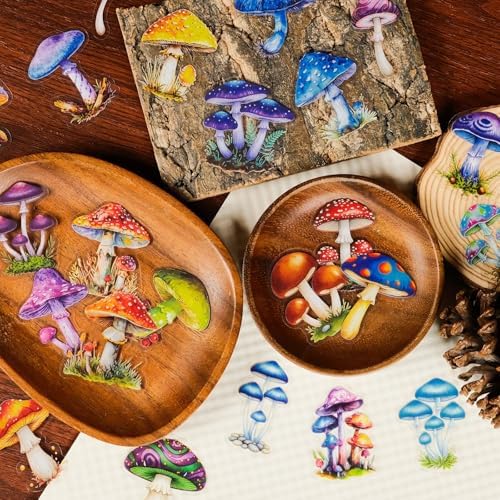 50Pcs Watercolor Mushroom Vinyl Stickers