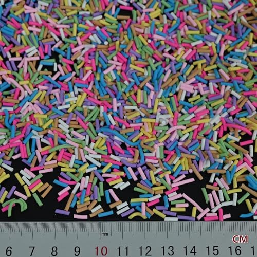 LIKETURE Fake Sprinkles 110G Non-edible Polymer Clay Sprinkles Fake Candy Sprinkles Slime Sprinkles Faux Sprinkles for Resin Slime Add Ins Plastic Sprinkle Nail Art Shaker Card Filler (Blue)