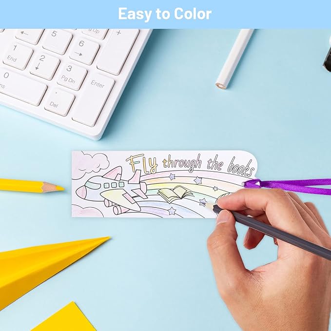 WorldBazaar Color Your Own Bookmarks 60 Pcs