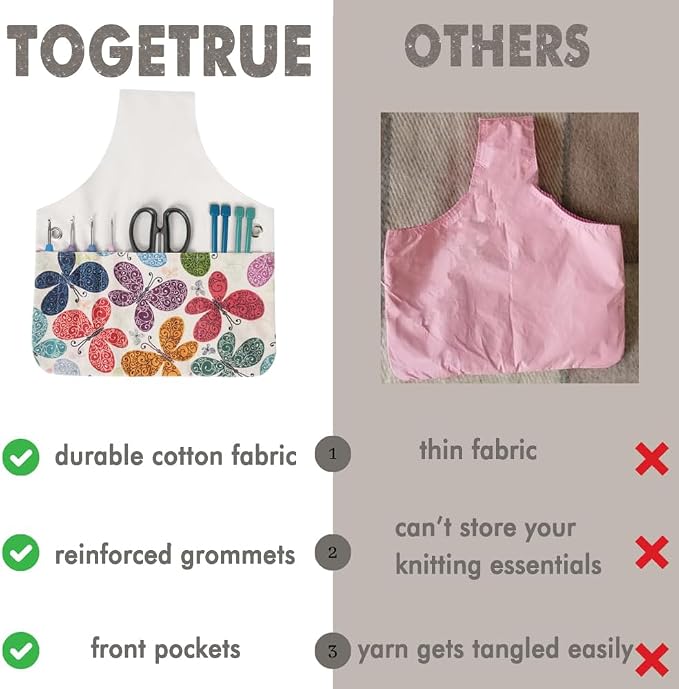 TOGETRUE Yarn Bag, Knitting Crochet Tote Bag, Yarn Storage Bag Organizer