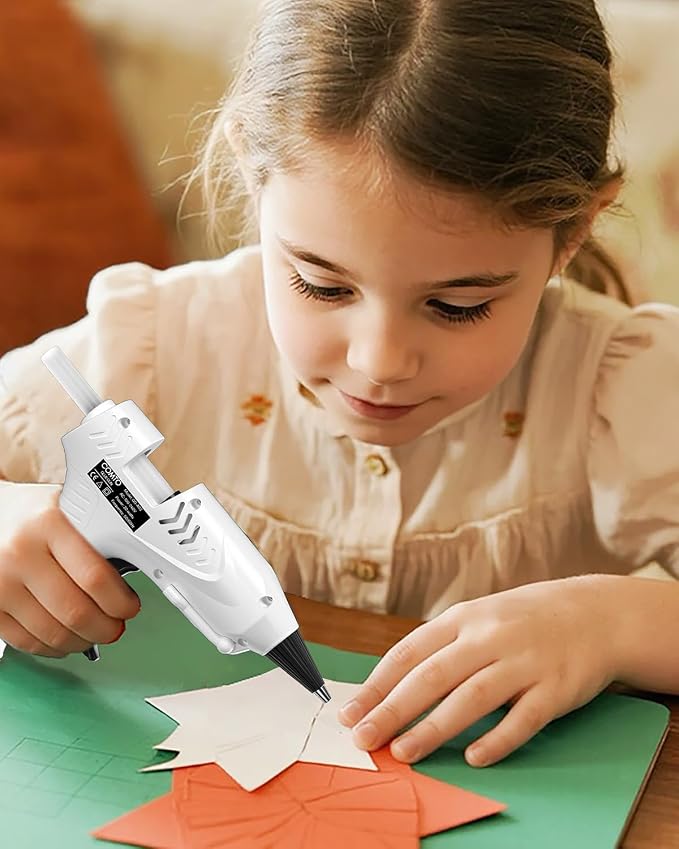 Mini Hot Glue Gun with 100 Glue Sticks, White