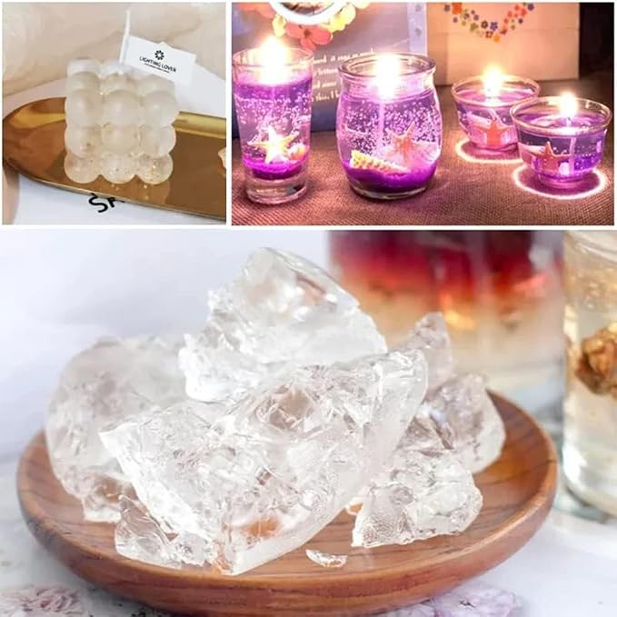 TooGet Transparent Jelly Wax DIY Candle Making Gel Wax Handmade Material Crystal Gel Candle for Candle Making and Handcraft Scented Candles Supplies-5 Pounds