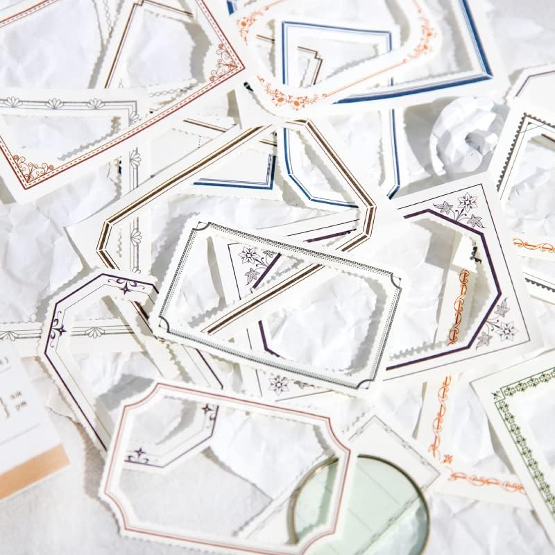 Alideco 400pcs Scrapbook Paper Vintage Simple Border Scrapbooking Paper for Journaling Supplies, Decorative Craft Paper for Junk Journals (fuguxushishi)
