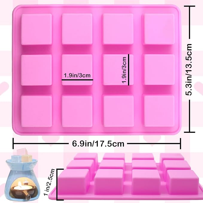 Wax Melts Molds Silicone,Square Candle Mold Silicone Molds for Wax Melts