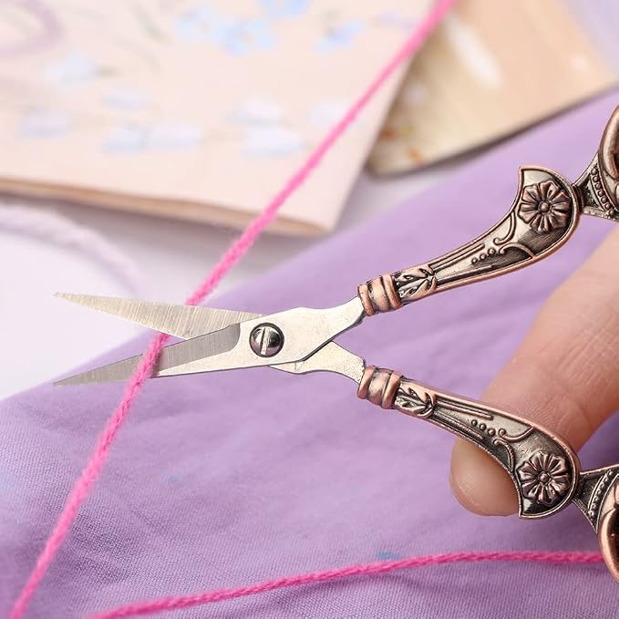 BUTUZE Embroidery Scissors Kit, European Antique Vintage Sewing Kit, Complete Vintage Sewing Tools with Embroidery Scissors,Original Case,Sewing Needle Case, Awl for Sewing, Craft, Needlework