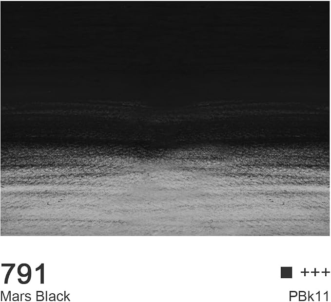 PHOENIX Mars Black Oil Paint Stick - Vibrant Color 37ml Large Water Soluable Soft Oil Pastels for Professional Painting - Creamy Drawing Art Supplies for Artists
