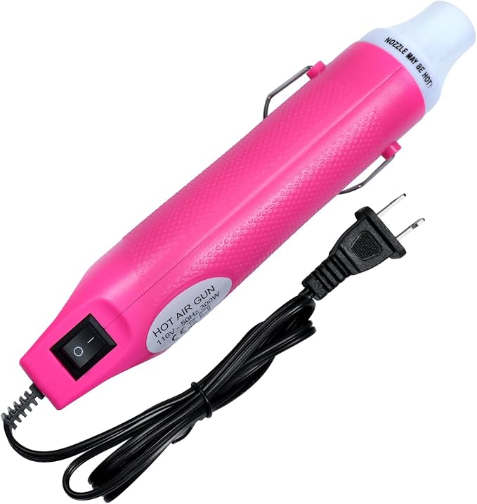 Heat Gun For Crafting, Mini Hot Air Gun For DIY Crafts,Heating Gun,Portable Heat-Gun Tool For Embossing Shrink Wrapping Drying Paint (Pink)
