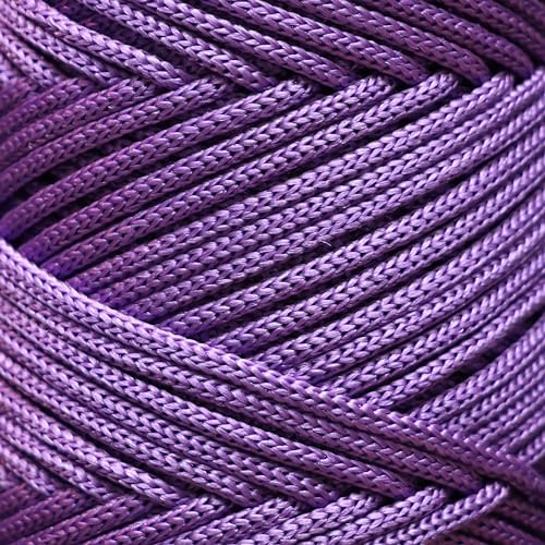 Makromecity, 2 Skeins of Polyester Macrame Cord 3mm x 131 Yards (394 feet) 3mm Polypropylene Lilac Macrame Cord Crochet Macrame Bag Cord Crafts for Wall Hangings, Bags, Underplate, Rug