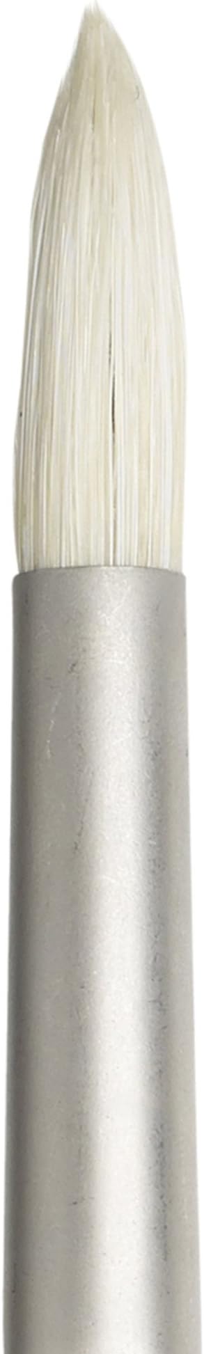 Winsor & Newton Artists' Oil Hog Paint Brush, Long Handle Size 8, Round | Handcrafted with interlocked Chungking bristles; Have spring, stiff, & flagged allowing large amounts of colour to be carried