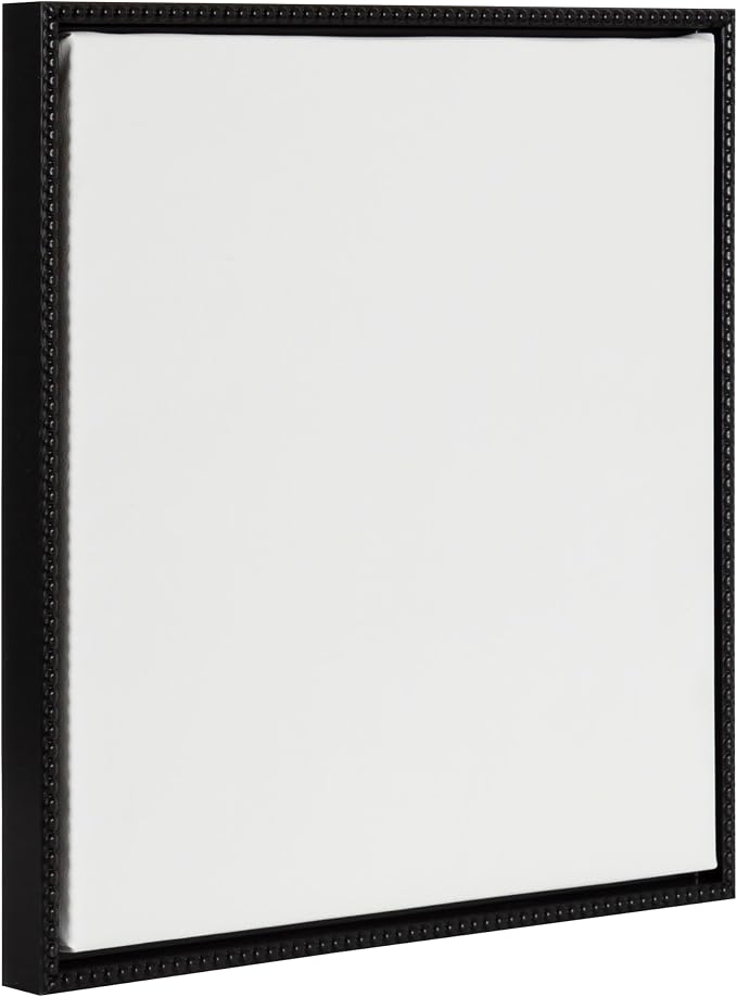 Kate and Laurel Sylvie Blank Framed Canvas Wall Art, 22x22 Black Beaded, Vintage Modern Empty Canvas for Paint-Your-Own Art, Ready to Paint Premium Canvas Already Framed
