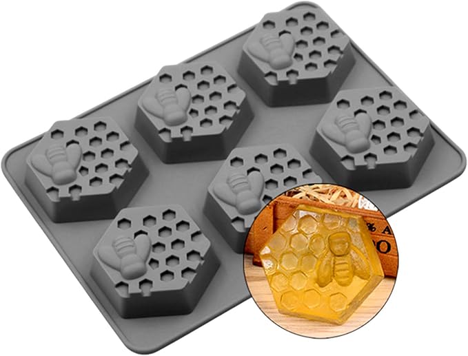 2Pcs 3D Bee Silicone Soap Molds for Homemade Soaps | Chocolate Jelly Cake Making