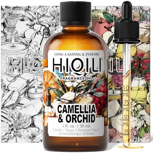 HIQILI Camellia & Orchid Fragrance Oil for Diffuser, Perfume & DIY Soap
