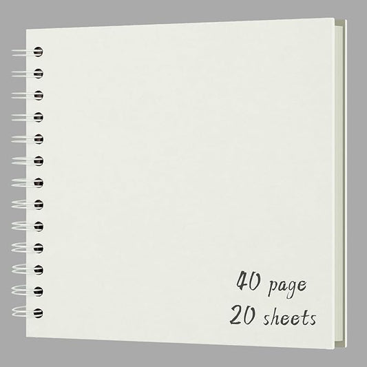 DIY Scrapbook Album 8x8 Inch, Hardcover Kraft Paper Scrap Book Photo Album, Blank Page Memory Scrap Book for DIY Crafts, Traveling, Wedding, Anniversary, Birthday, 40 Pages (20 Sheets), Cream