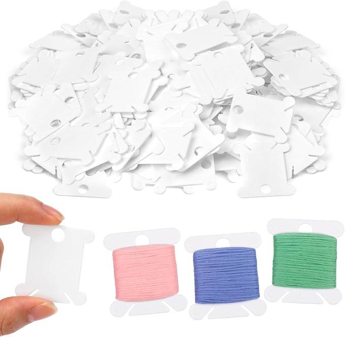 LOKUNN Embroidery Floss Bobbins 150 PCS White Embroidery Floss Organizer
