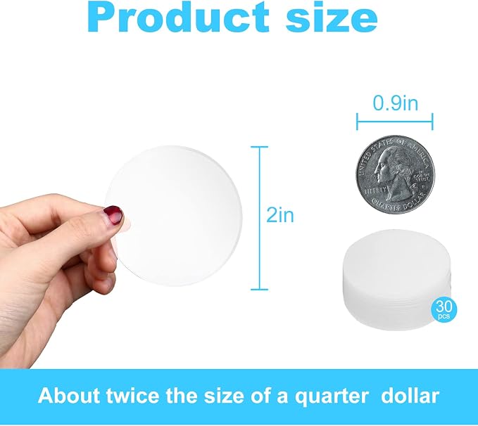 30 Pcs 2 Inch Acrylic Blanks Clear Round Acrylic Circles