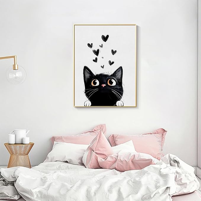 Black Cat Diamond Art Kits for Adults Diamond Painting Kit for Beginner