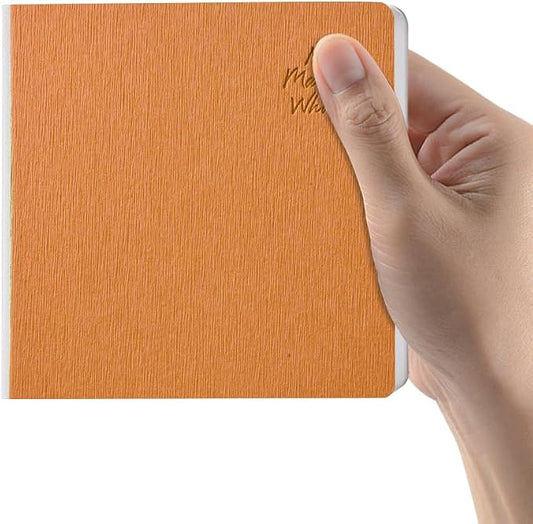 Orange Hardcover Sketchbook Square Hardbound Sketch Journal 4.7 x 4.7 Inch 42 Sheets Art Book 250GSM Ultra Smooth Paper Ideal for Pencils,Water Color Pen,Marker Pen