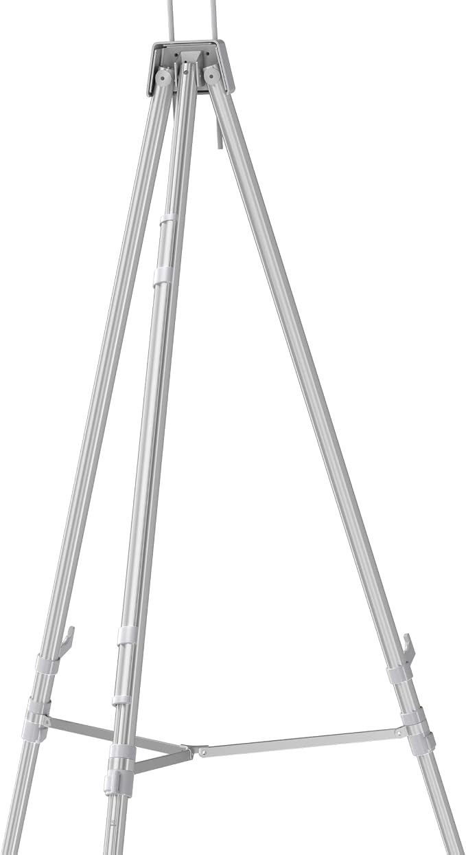 Quartet Easel, Aluminum, Heavy-Duty, Telescoping, 66" Max. Height, Supports 45 Lbs, Silver (55EX)