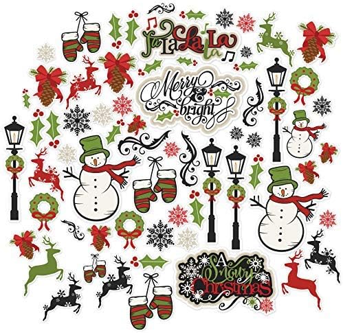 Paper Die Cuts - Merry & Bright - Over 60 Cardstock Scrapbook Die Cuts - by Miss Kate Cuttables