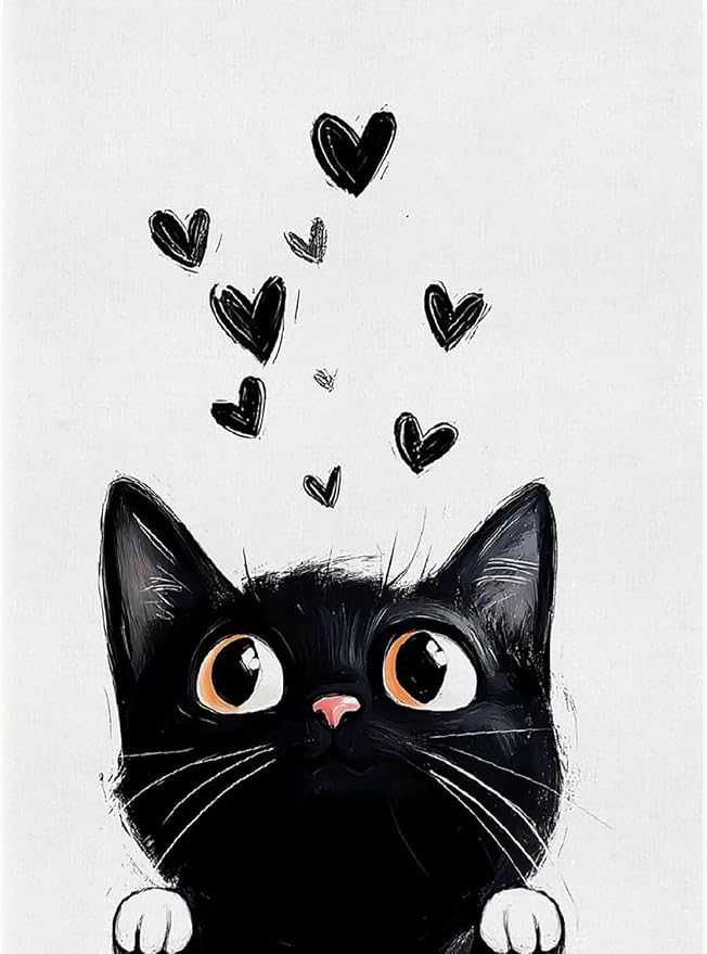 Black Cat Diamond Art Kits for Adults Diamond Painting Kit for Beginner