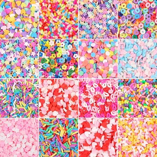 FOIMAS Fake Sprinkles for Crafts, 8.47oz Fake Sprinkles Mini Polymer Clay Slices for Crafts Slime Art Nail DIY Cake Decoration Card Filler Supply