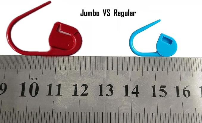 130Pcs Standard & Large Jumbo Locking Stitch Markers for Crocheting Knitting,Plastic Safety Pin Yarn Crochet Hooks Stitch Marker,Crochet Markers Clips Row Stitch Counter 2 Sizes (Assorted Color)