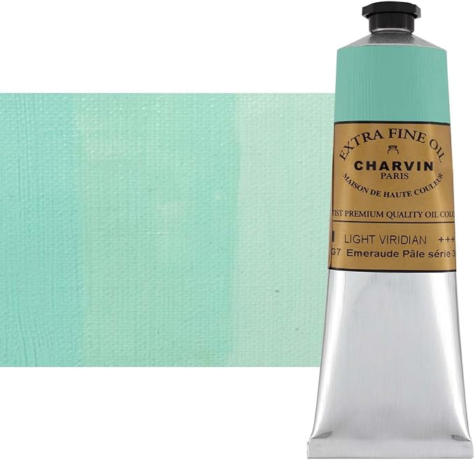 Charvin Extra Fine Oil Paint, Viridian Light 150 ml - Triple-Milled, Rich Texture, Poppy Oil-Based, Light-Fast, Handmade, Archival Quality
