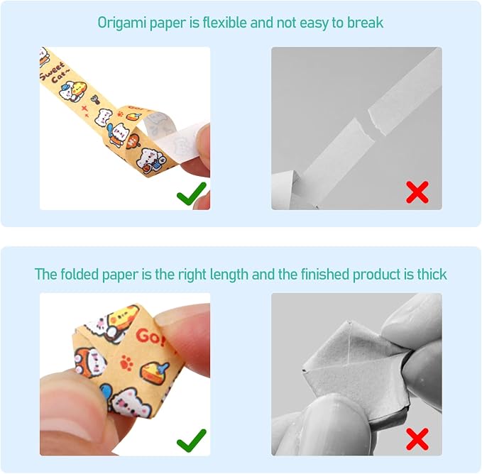 1120 Origami Star Paper Strips, Panda & Capybara DIY Crafts