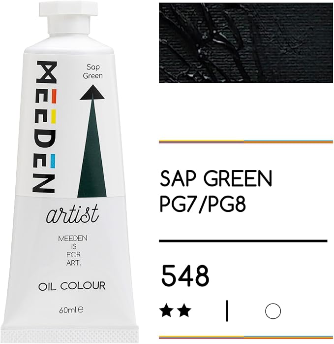 MEEDEN Artist Grade Oil Paint: Sap Green - 60ml/2oz Tube | Professional Art Paints and Supplies for Canvas Painting