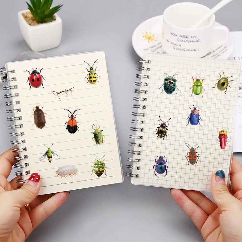 50pcs Transparent Vintage Insects Stickers for Kids,Lifelike Insect Sticker Waterproof PET Stickers for Scrapbook Journaling Photo Album Collage Card Nature Decal for Teens Adults(Insect)