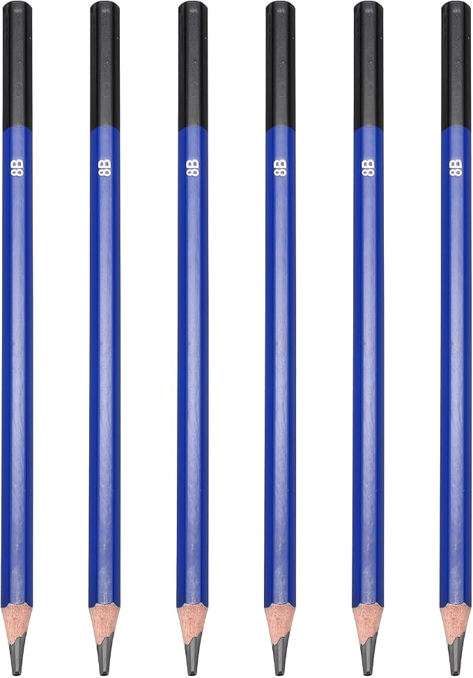 PATIKIL 8B Drawing Pencils for Sketching, 6PCS Sketch Pencils for Drawing Art Pencils Graphite Wood Pre-sharpened for Drawing Sketching Artists
