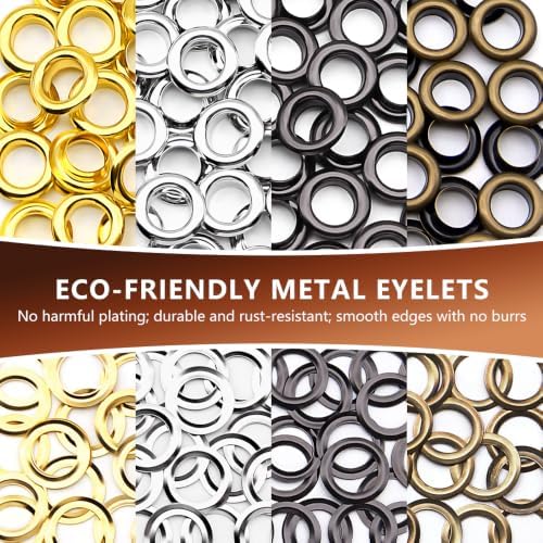 SEMINI 400 Sets 4 Colors 8mm Grommet Eyelet Kit with Install Tool Kit