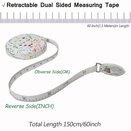 Tape Measure for Body Measuring Fabric Sewing Tailor Ruler Flexible Soft Pocket Small Mini Body Measurement Cloth Measuring Tape 60 Inch Premium Leather Retractable Tape Measure
