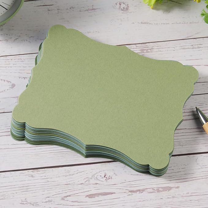 50 Pack Blank Kraft Greeting Cards, Green, 5 Colors, 5x7IN