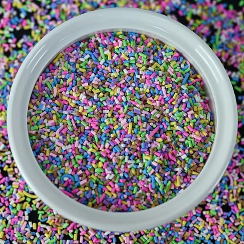 LIKETURE Fake Sprinkles 110g Polymer Clay Sprinkles Fake Candy Sprinkles Faux Sprinkles for Resin Slime Craft Plastic Sprinkles for Nail Art Phone Case DIY Shaker Card Filler (Fake Sprinkles4-110G)