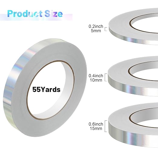 Zonon Laser Colorful Foil Tape for Wall Decor Self Adhesive 5/10/15mm