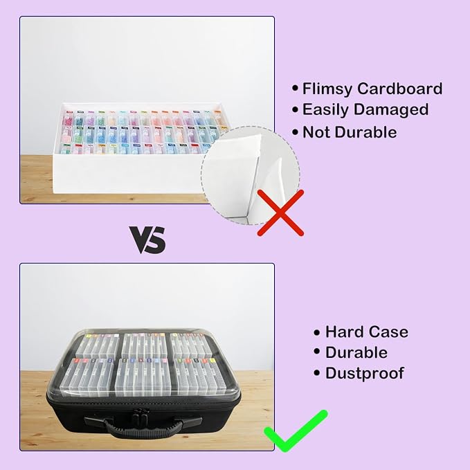 SuSentak 2-in-1 Diamond Painting Tray and Storage Set, 64 Pcs