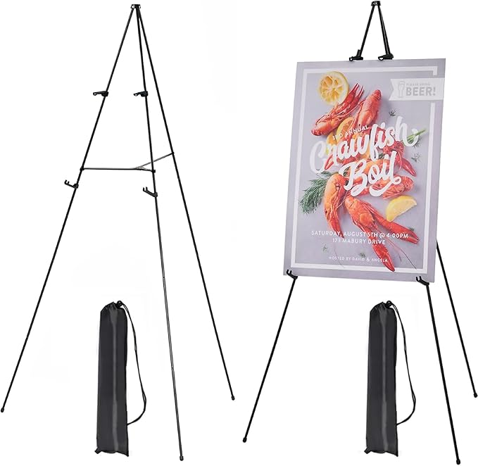 MEEDEN Metal Easel Stand for Painting: 63" Art Easel Sign Stand with Bag