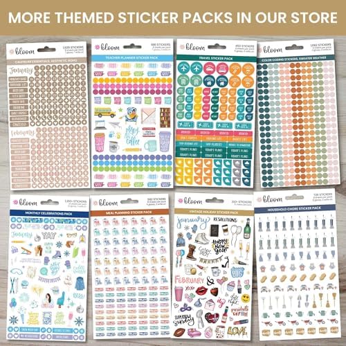 bloom daily planners Vintage Hand-Drawn Everyday Essentials Planner Stickers (535 Stickers) - Variety Pack for Decorating, Planning, Scrapbooking